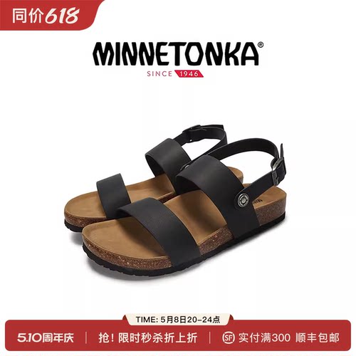 迷你唐卡牛皮露趾舒适女士凉鞋