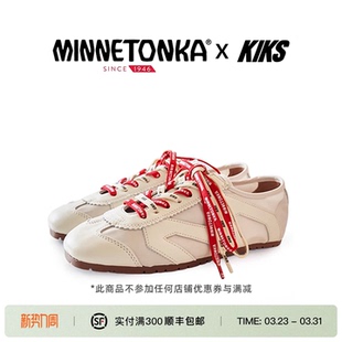 徐璐 KIKS联名MS70羊皮尼龙女士德训鞋 同款 春季 MINNETONKA
