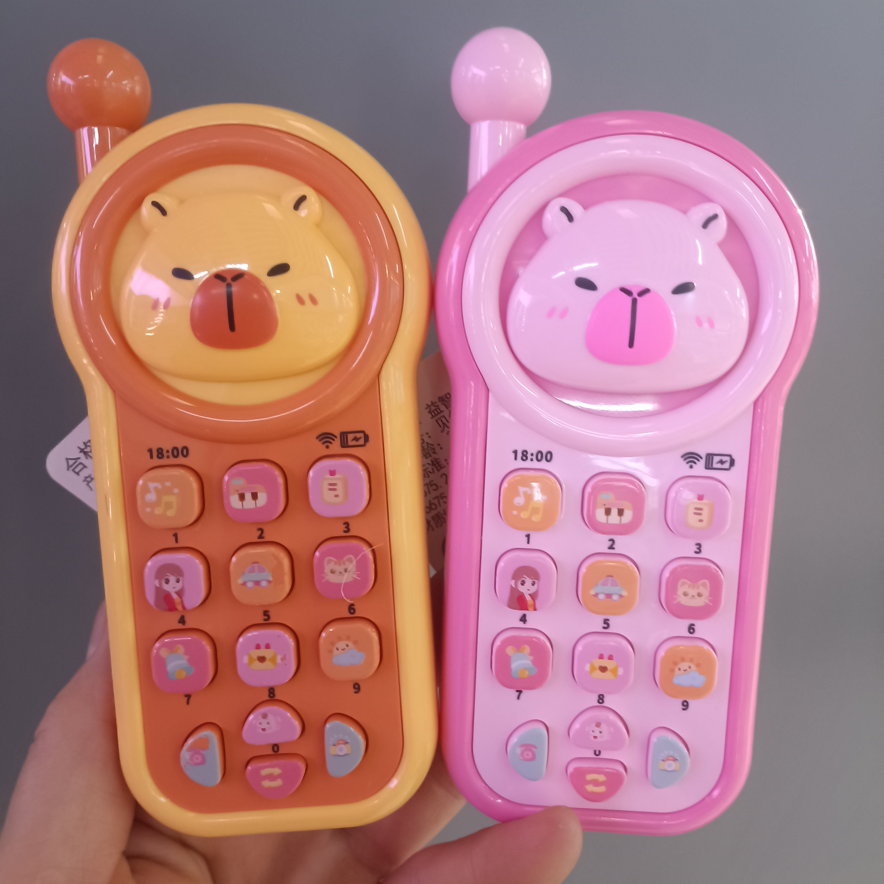 儿童仿真玩具手机安抚睡眠双模式早教手机硅胶灯光音乐独角兽玩具