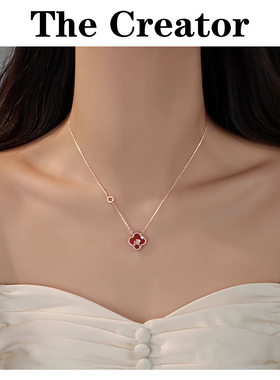 2025蛇本命年~99纯银四叶草项链