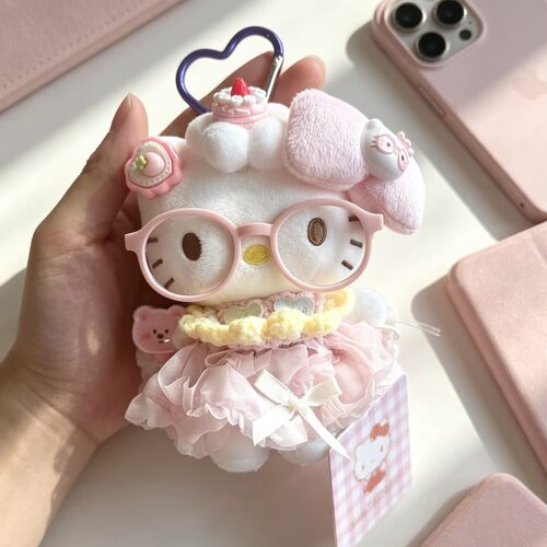 正版HelloKitty草莓蛋糕KT挂件毛绒书包包挂件玩偶送女生生日礼物