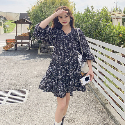 新款春夏季女装女士精品显瘦微胖百搭设计师款连衣裙通用