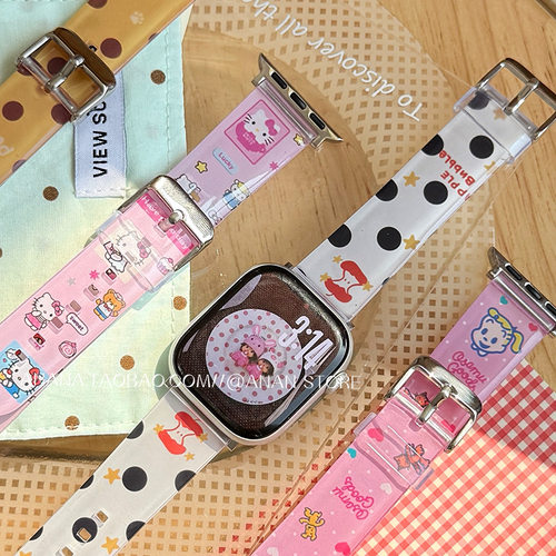 2026新款波点可爱卡通表带适用applewatchs11苹果s10代se3/Ultra