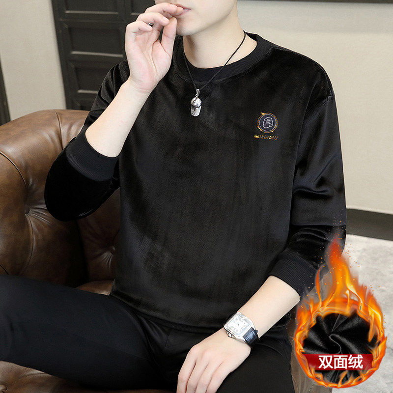 新款冬季金丝绒卫衣男高端品牌