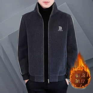 毛呢外套男冬季新款潮流短款呢子加厚保暖羊绒大衣男士立领夹克潮