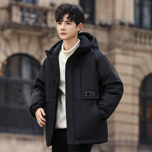 品牌男士羽绒服冬季新款加厚保暖百搭时尚国标90绒连帽羽绒外套男