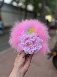 羽毛小礼帽上海旗袍走秀花朵头饰日韩表红纱夜新娘面舞台发饰玫