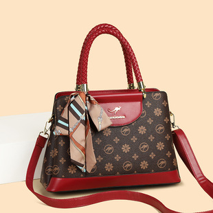 日本进口时尚大容量单肩包新款小众出行大容量老花妈妈斜挎包