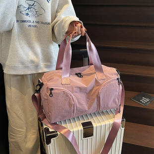 日本进口纯色干湿分离旅行包大容量轻便简约休闲运动包潮搭时尚登