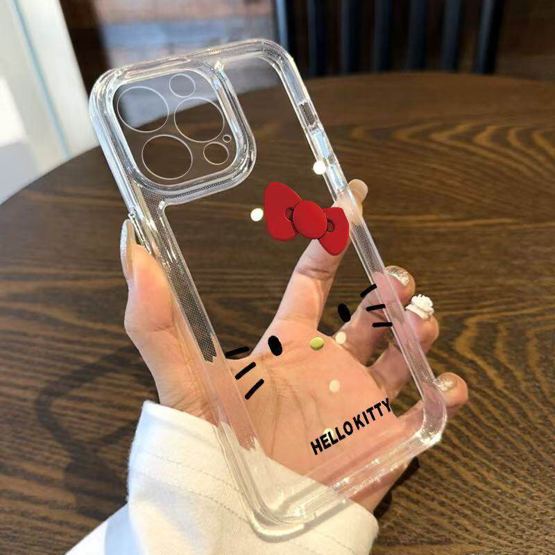 HolleKitty太空壳适用苹果16plus手机壳iphone15可爱蝴蝶结14promax新款全包透明13高级女12