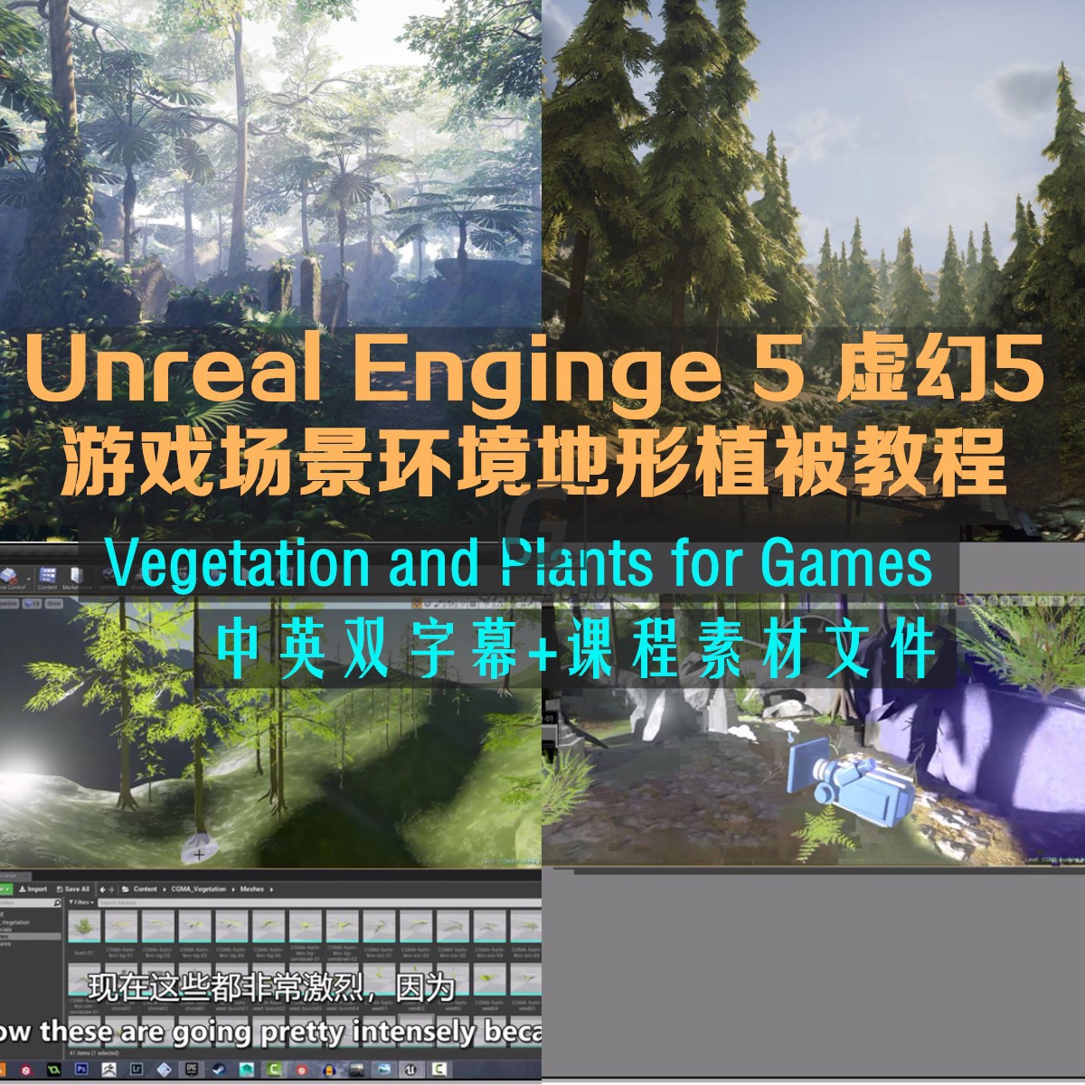 UE5虚幻5游戏场景环境地形教程Vegetation and Plants for Games