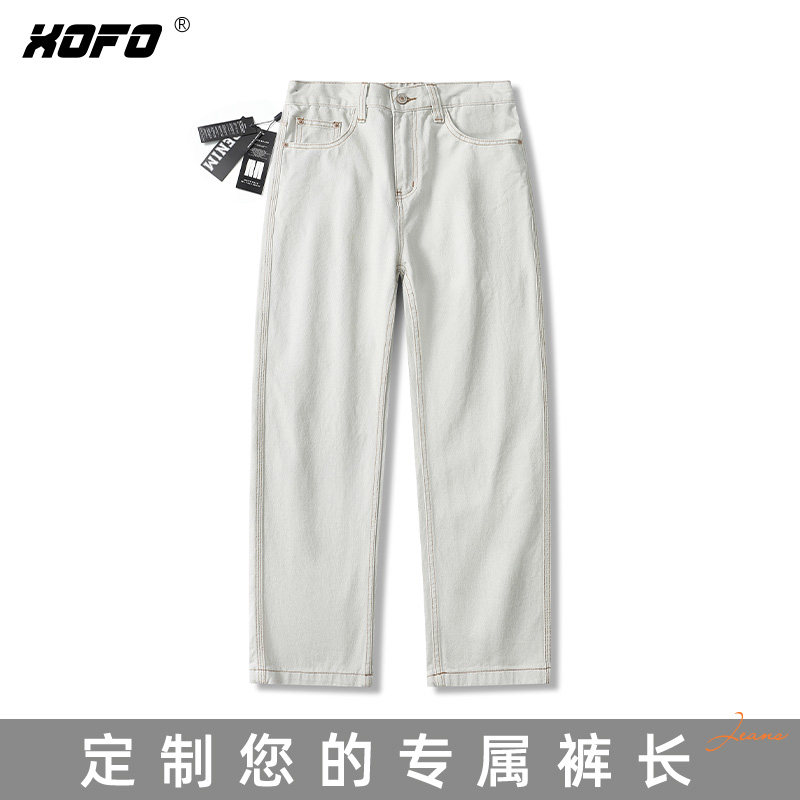 【定制裤长】2026年新款松紧腰百搭宽松复古男士牛仔裤阔腿冬季