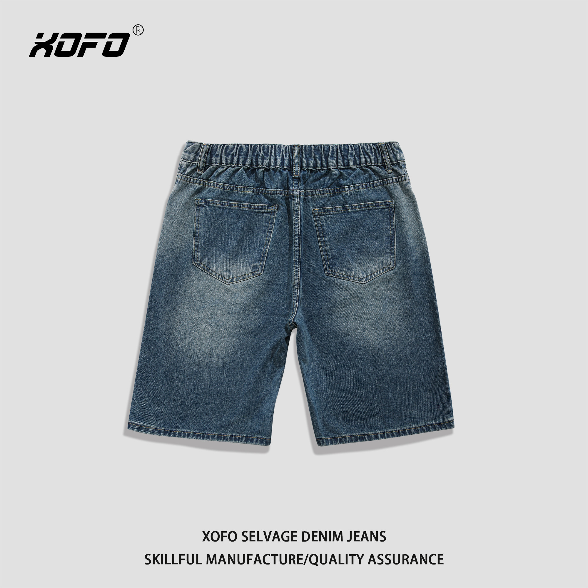 夏季薄款牛仔短裤男款休闲宽松直筒五分裤潮流复古阔腿水洗中裤男