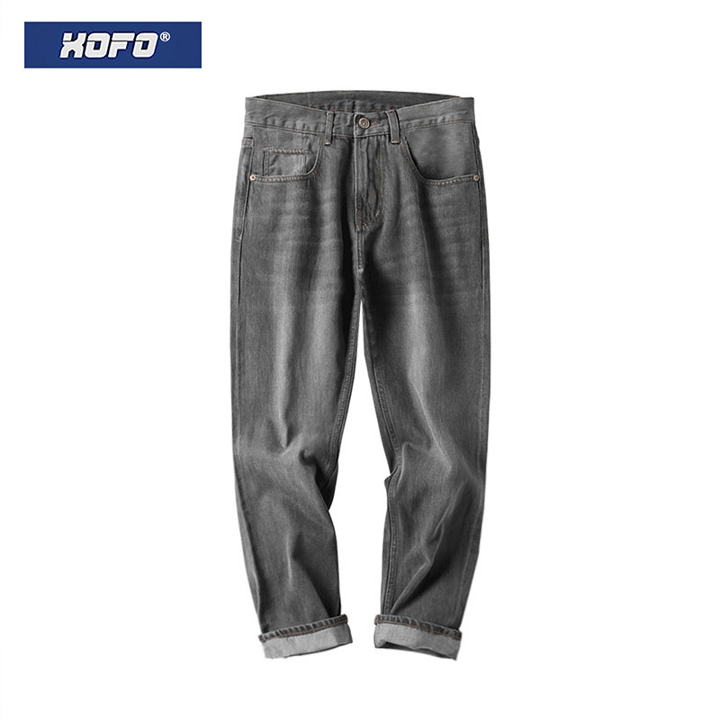 美式牛仔裤日系复古水洗宽松直筒长裤男士牛仔裤冬季2025新款