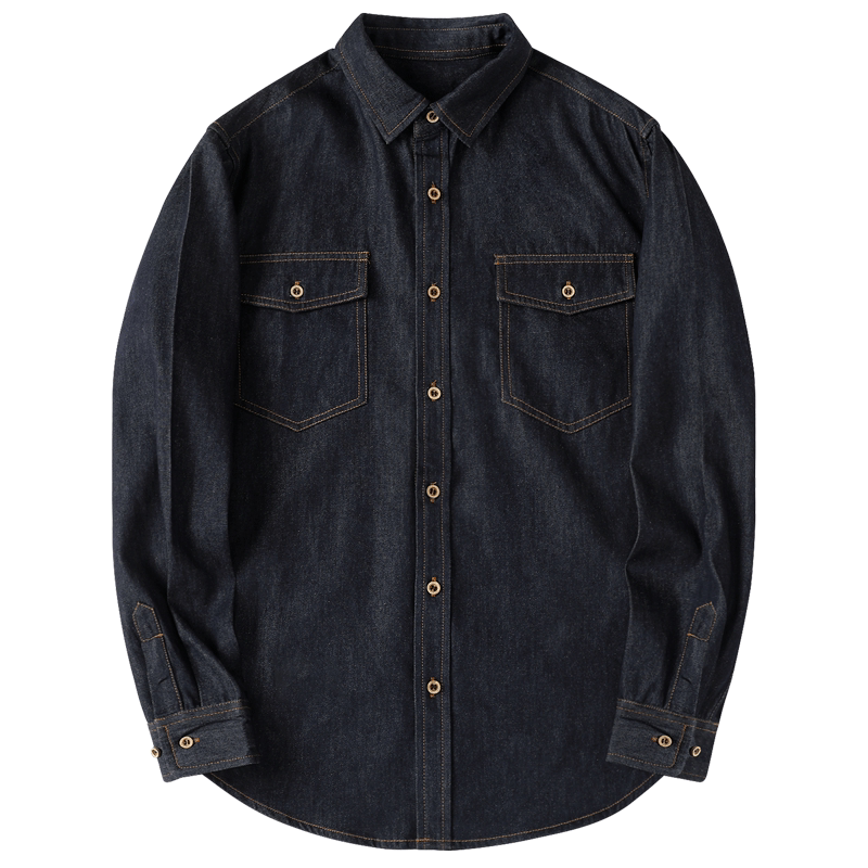 不易掉色系列复古工装牛仔衬衫