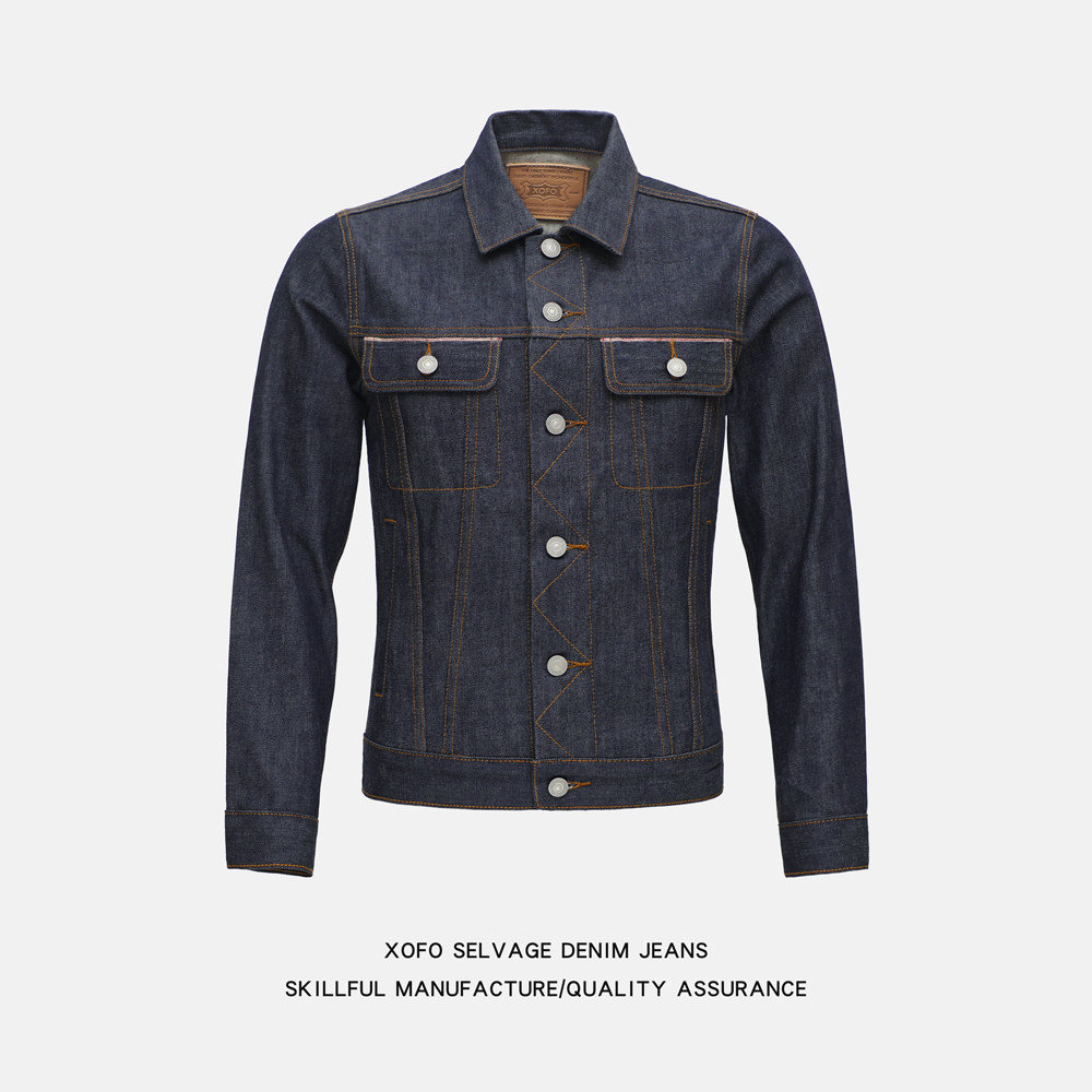 赤耳丹宁养牛复古修身原浆夹克