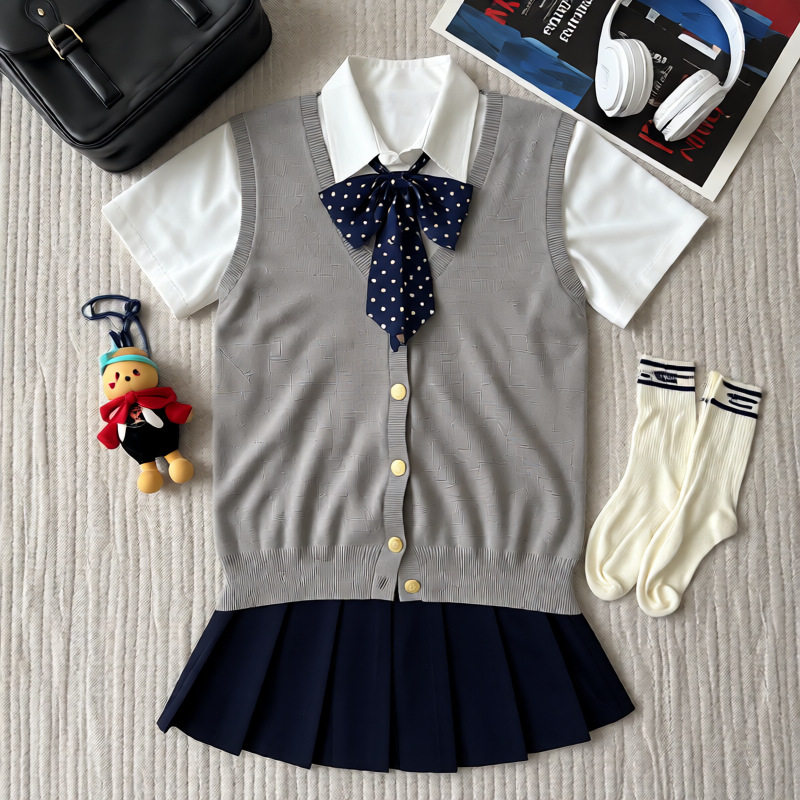 【现货】jk短裙学院风制服裙不良少女长裙日系水手服百褶裙中裙
