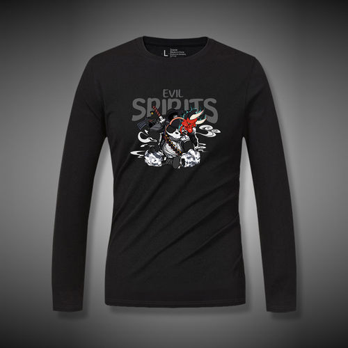 春秋季男士纯棉休闲圆领长袖