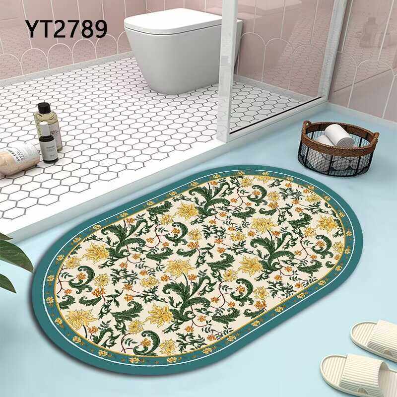 美式复古浴室地垫硅藻泥吸水防滑脚垫卫生间厕所门口地毯卫浴门垫,居家布艺,厨房地垫,淘宝优惠券,粉丝福利购,淘宝优惠卷