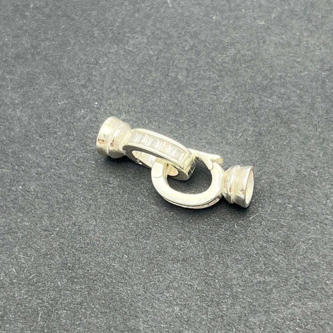 S925纯银双开抱抱扣八字扣珍珠手链项链扣DIY饰品配件饰品扣子