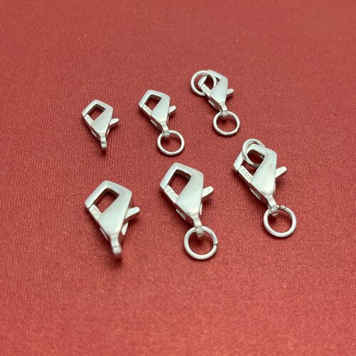 S925纯银菱形龙虾扣手链项链扣扣头连接扣DIY扣子手工串绳配件
