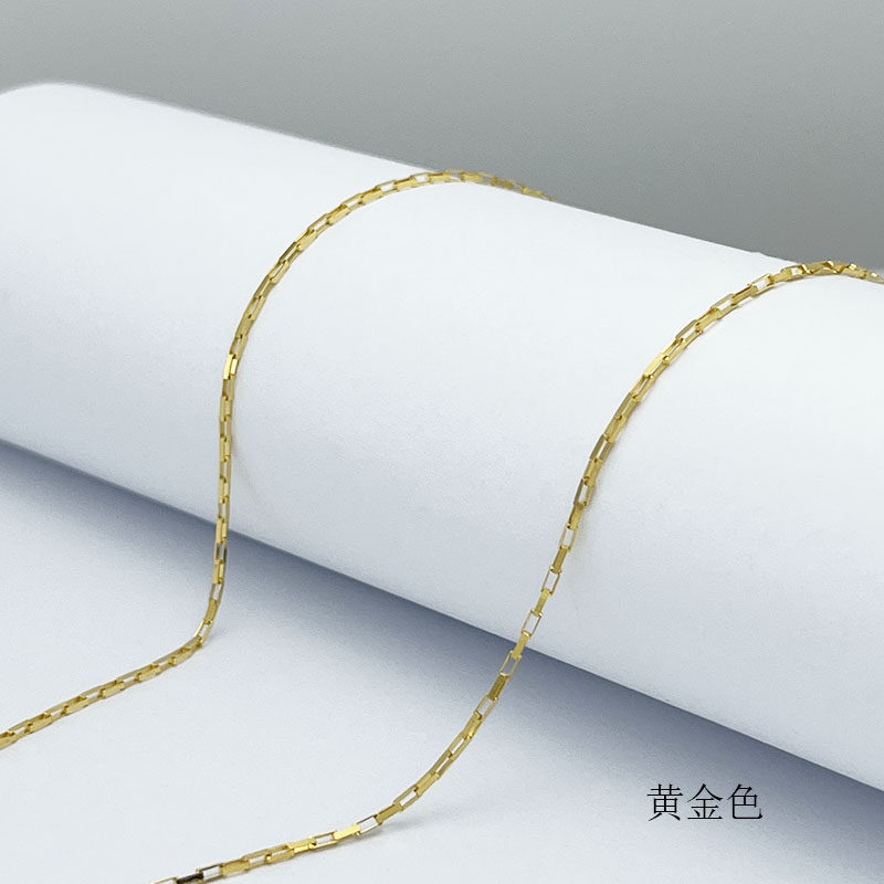 S925纯银方形十字链锁骨链项链