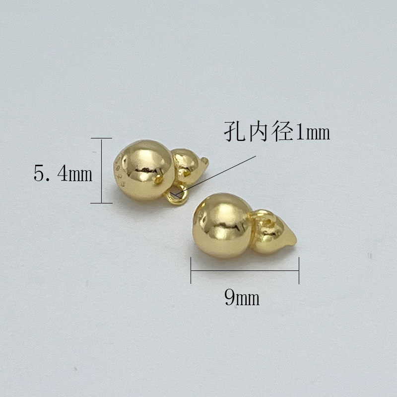 S925纯银镀古法金葫芦吊坠挂件