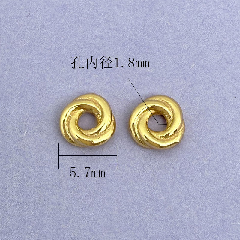 S925银镀金扭纹隔片麻花隔珠垫片