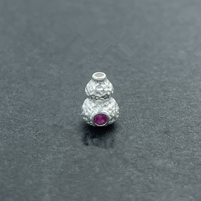 S925纯银镀金镶钻葫芦转运珠隔珠