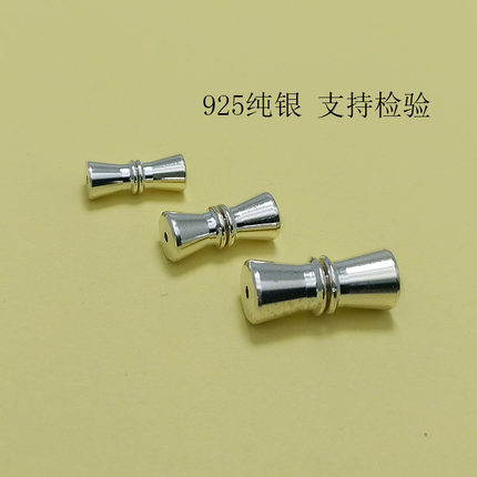 S925纯银穿串珍珠项链扣 螺丝扣手链搭扣 接头维修DIY手串配件