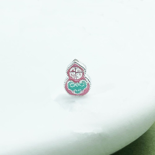 925纯银镀金烧蓝福字葫芦转运珠