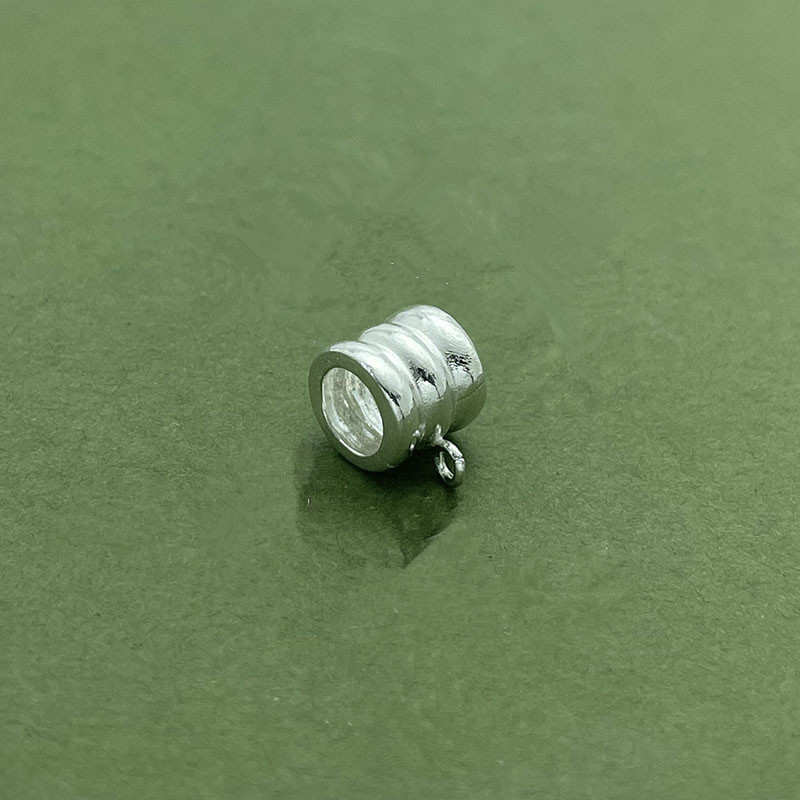 S925纯银素银直管隔珠可加坠DIY