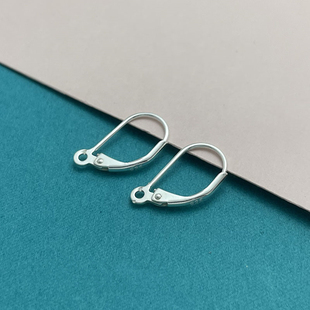 S925纯银耳环配件法式耳扣耳挂耳坠耳钩DIY手工气质百搭耳饰配饰