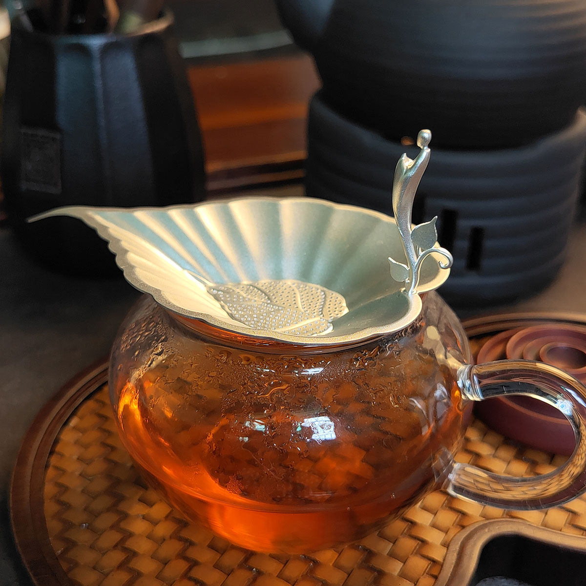 凡尚一物足银禅意礼物茶漏斗