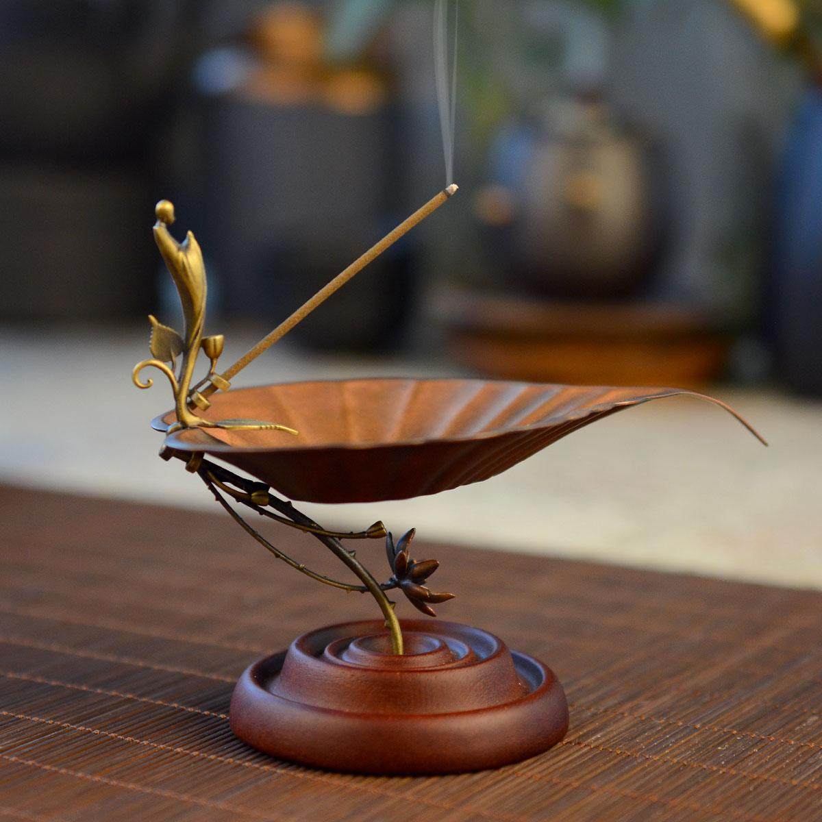 一叶菩提香插茶宠艺术摆件