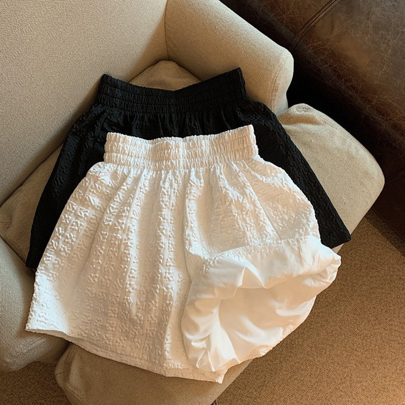 韩国夏新款白色短裤女高腰宽松阔腿运动裤设计感裙显瘦休闲裤子潮