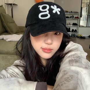 韩系百搭拼色鸭舌帽女孙彩瑛同款春季新款复古软顶棒球帽男显脸小