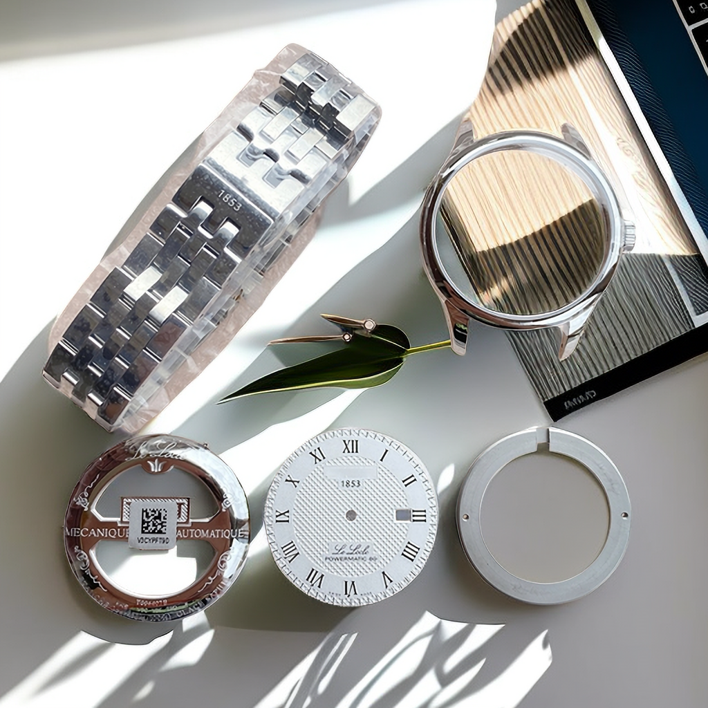 适用天梭力洛克T006407B表壳后盖表针把头配件字面80机芯表盘表带