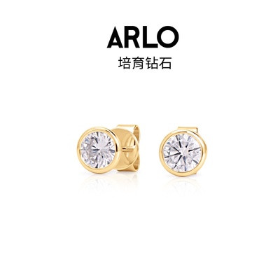 50份+50份培育钻14K金D色VVS耳钉