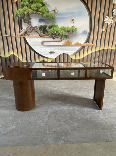 服装店玻璃展示柜中岛台陶瓷珠宝古玩玉器翡翠店陈列货架展示柜台
