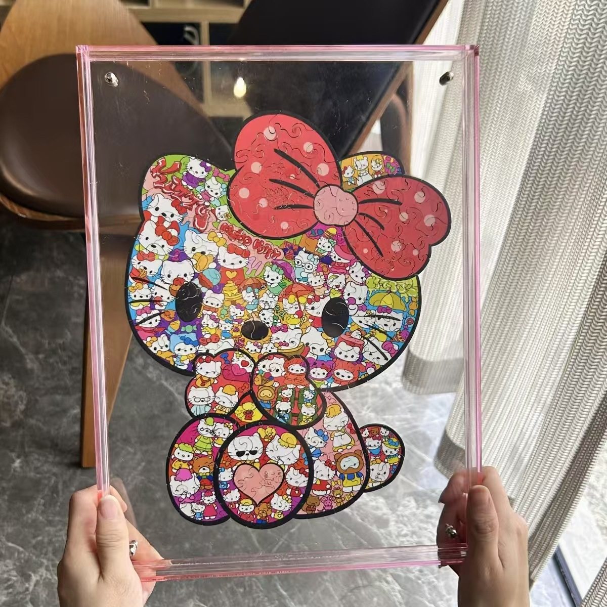 HelloKitty拼图木质异形解压益智玩具kt猫摆件创意礼物送女生朋友