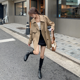 气质高级感卡其色短款英伦风衣外套女春秋2025年超火好看赫本大衣，女装风衣，浙宝183