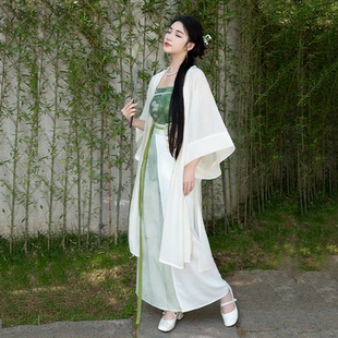 汉服国风半身裙中式薄纱宋制新款女秋小个子日常古风吊带长连衣裙