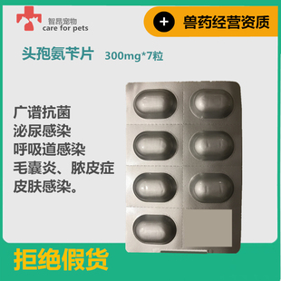 头孢氨苄300mg狗狗脓皮症皮肤病细菌感染尿路发炎消炎药宠物