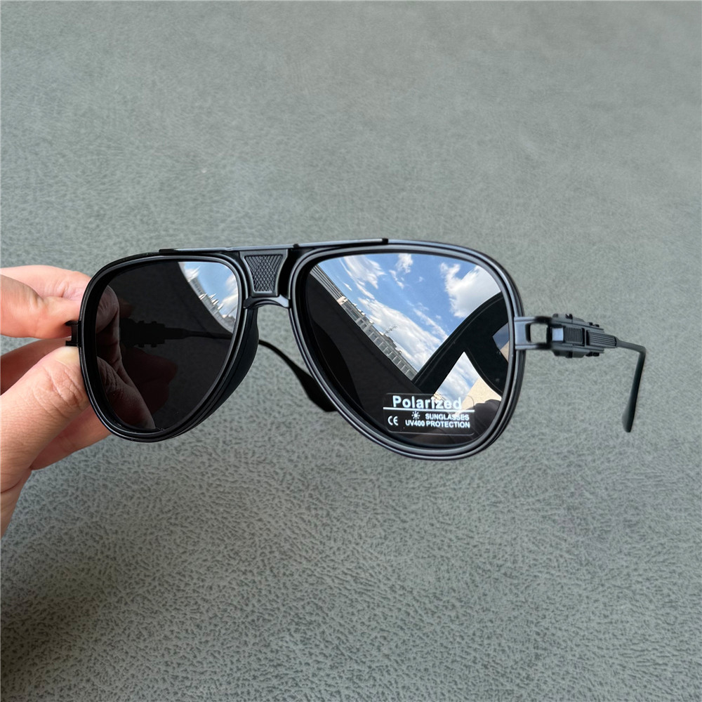 经典飞行员偏光太阳镜男女士蛤蟆镜黑色金属墨镜帅气护目眼镜