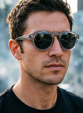 复古男女墨镜板材镜框圆形男士太阳镜木纹理黑色玳瑁高档品质可配