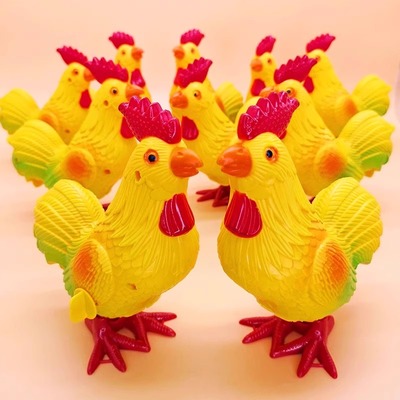 发条大公鸡儿童玩具鹅蹦跳上链仿真动物小鸡婴幼儿启蒙男女孩会跑