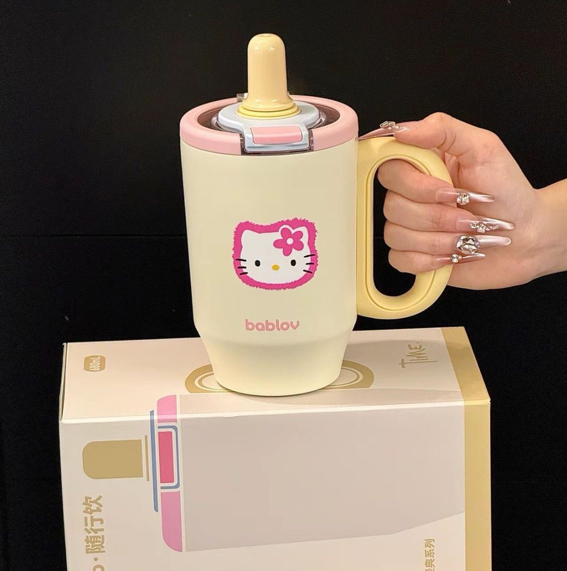 bablov儿童吸管保温杯男女学生高颜值随行便携简约咖啡网红水杯子