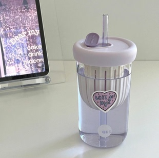 aks茶水分离吸管玻璃杯男女生高颜值保冷保温杯简约随行儿童水杯