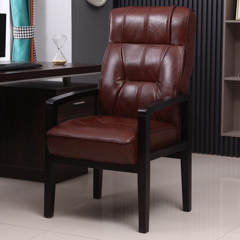 实木办公椅盛宁头层牛皮